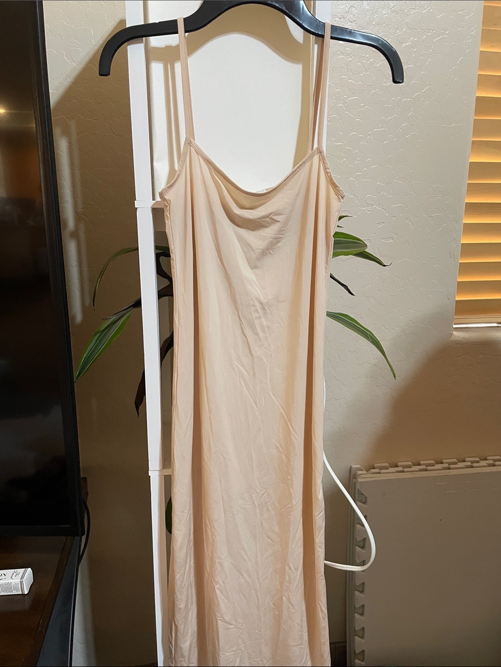 Vince Peachy Nude Slip Dress with Spaghetti Straps
